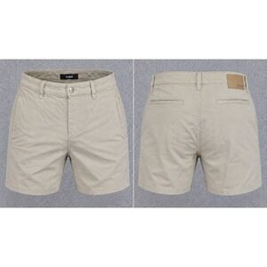 Mavi Mike Chino Shorts Mens 35 Beige Khaki Stretch Cotton Preppy Flat Front